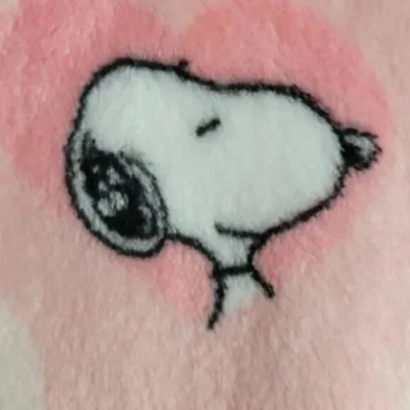 Soft Comfy Pink & White Peanuts Snoopy Bathrobe with Hood - S/M - Picture 6 of 7